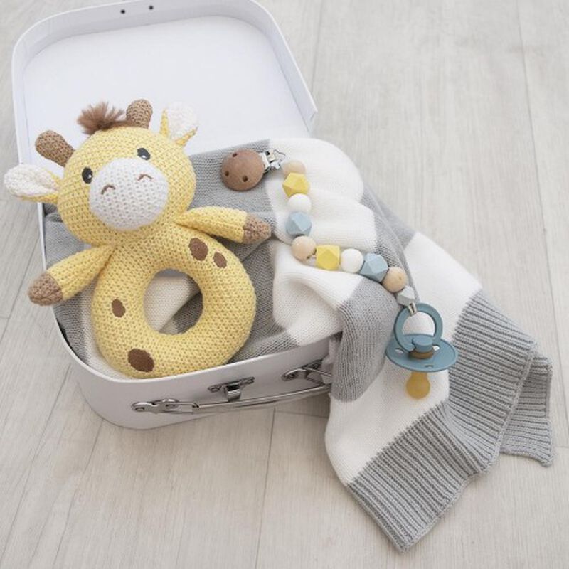 Living Textiles Noah Whimsical Knitted Ring Rattle image number 1